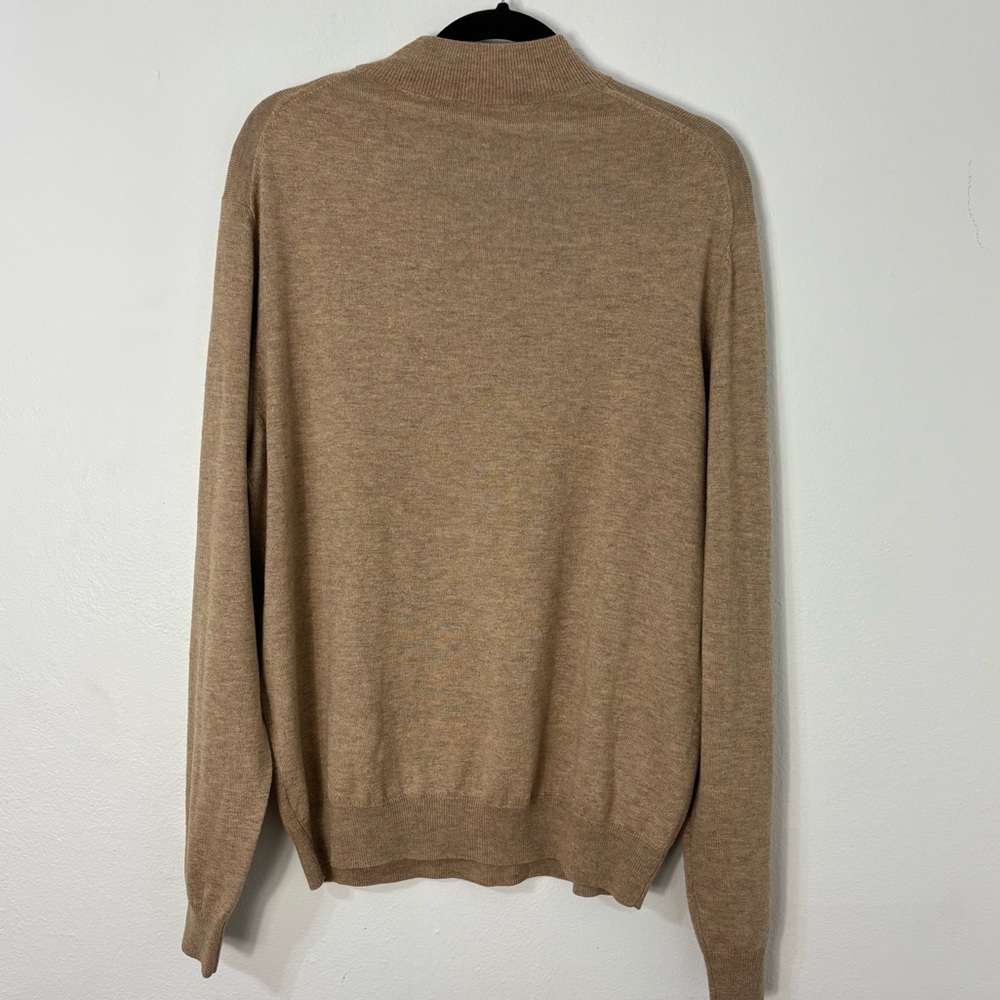 Merino Wool/Silk Mens Mock Neck Sweater Minimalist Preppy Grandpacore Old Money - Picture 4 of 11